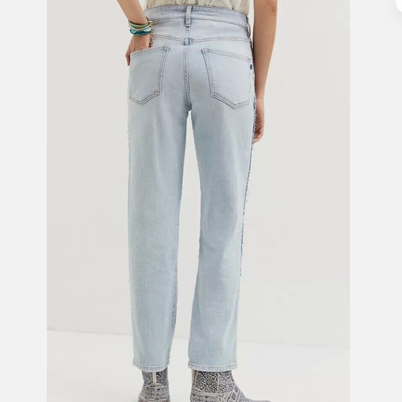 Anthropologie Pilcro The Vintage Straight Jeans Boho Embroidered - Picture 3 of 13
